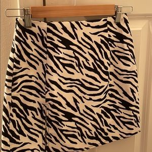 Zebra Print Mini Skirt